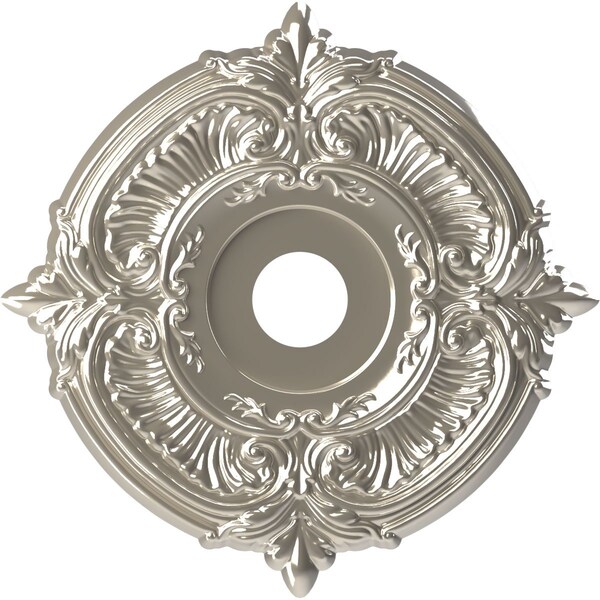 Ekena Millwork Attica PVC Ceiling Medallion (Fits Canopies up to 6 3/4"), Brght Coat Chrome, 19"OD x 3 1/2"ID x 1"P CMP19ATBCR - main